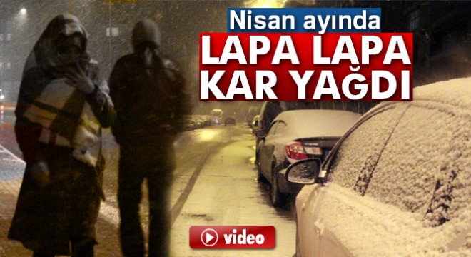 Erzurum da lapa lapa kar yağdı