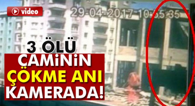 Samsun’daki caminin çökme anı kamerada
